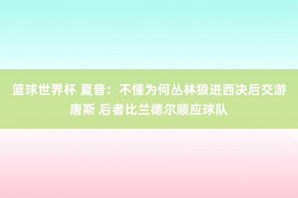 篮球世界杯 夏普：不懂为何丛林狼进西决后交游唐斯 后者比兰德尔顺应球队