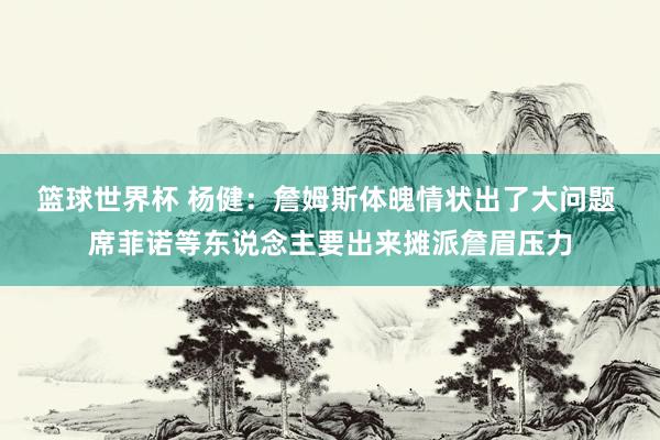 篮球世界杯 杨健：詹姆斯体魄情状出了大问题 席菲诺等东说念主要出来摊派詹眉压力