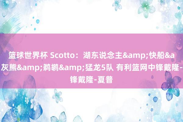 篮球世界杯 Scotto：湖东说念主&快船&灰熊&鹈鹕&猛龙5队 有利篮网中锋戴隆-夏普